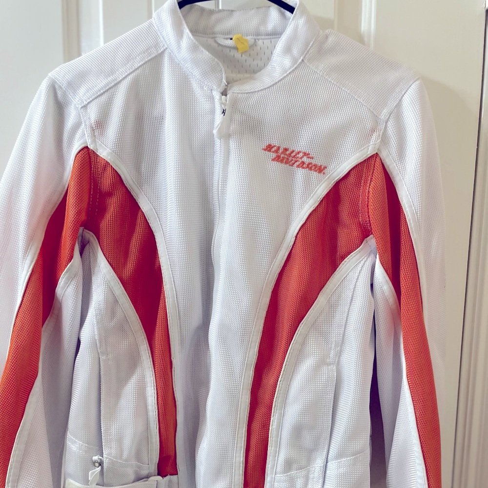 Harley-Davidson White and Orange Riding Jacket
